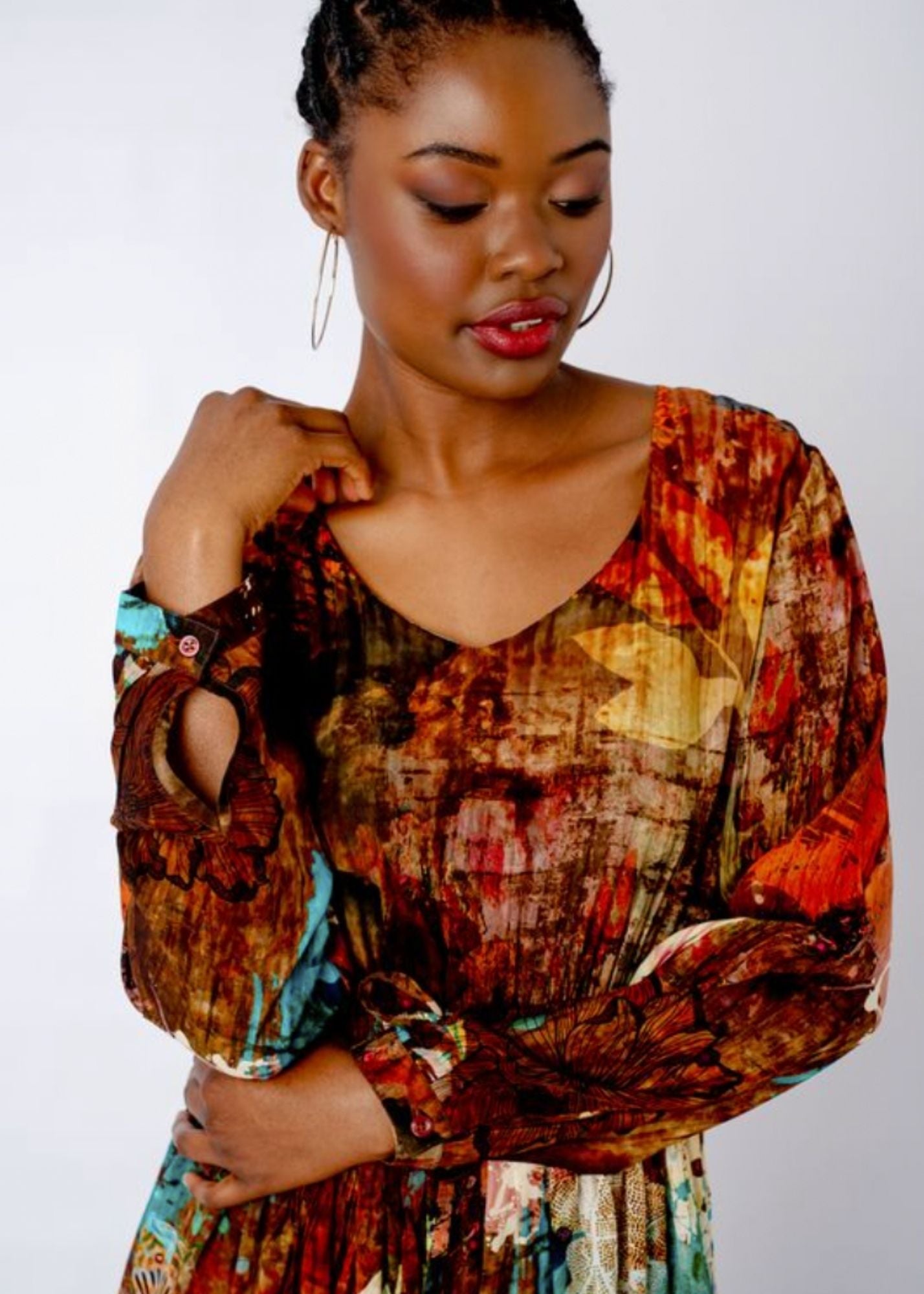 Saffaron Dress in Nutmeg Garden