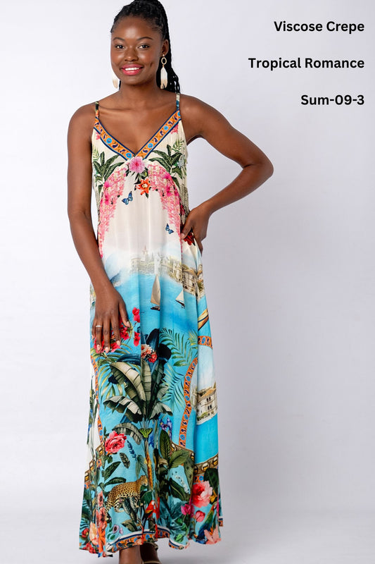 Nerina Maxi Dress – Tropical Romance