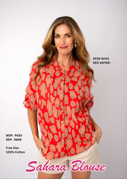 Sahara Blouse – Red Safari