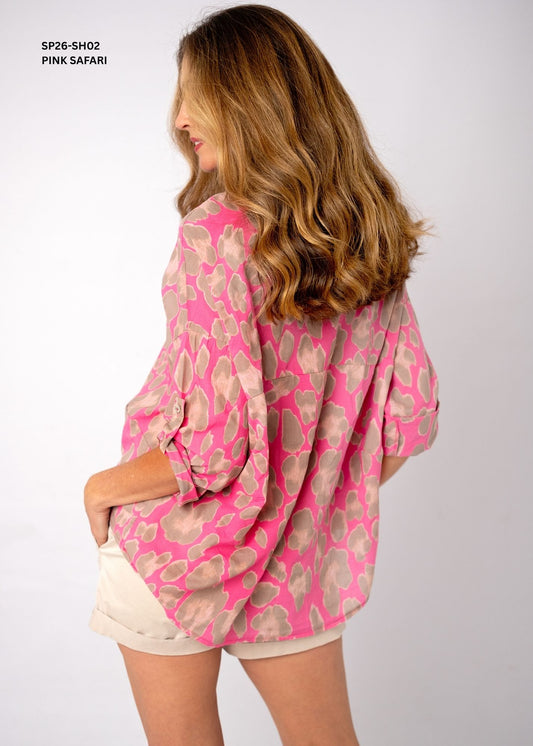 Sahara Blouse – Pink Safari