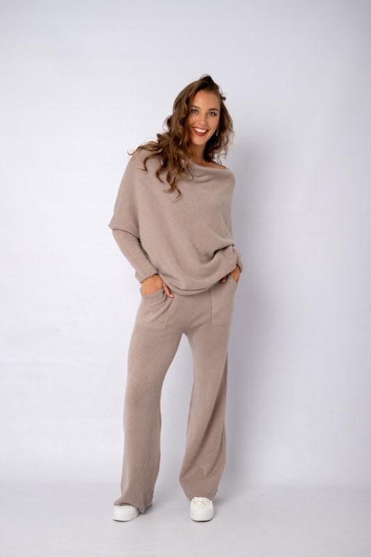 Urban Cozi Asymmetrical Sweater in Stone