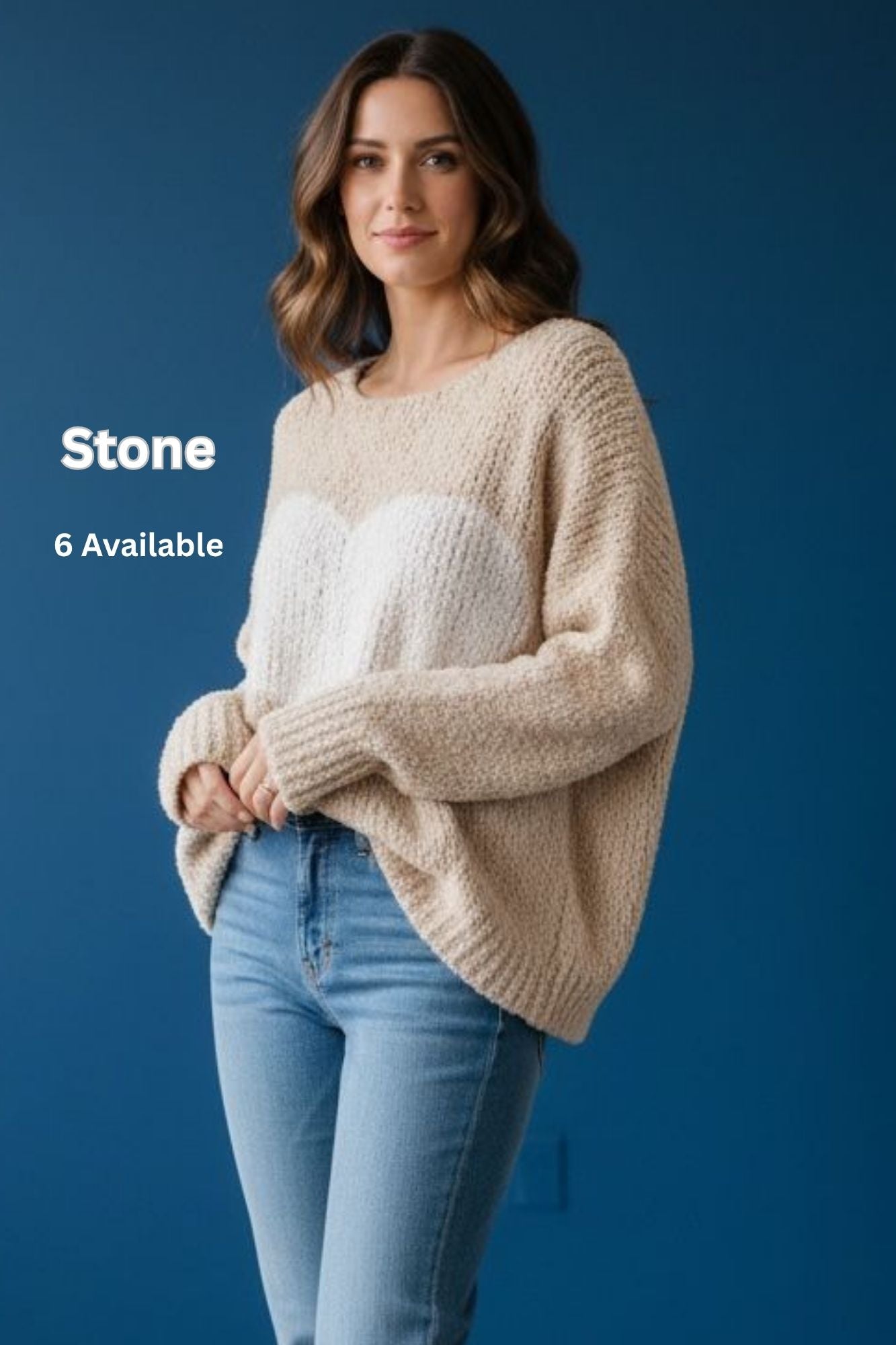 Sweetheart Oversized Chunky Knit Jumper – Stone