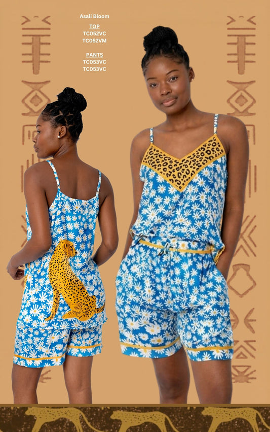 The Thandi Strappy Cami & Short PJ Set – Asali Bloom TC052 / 053