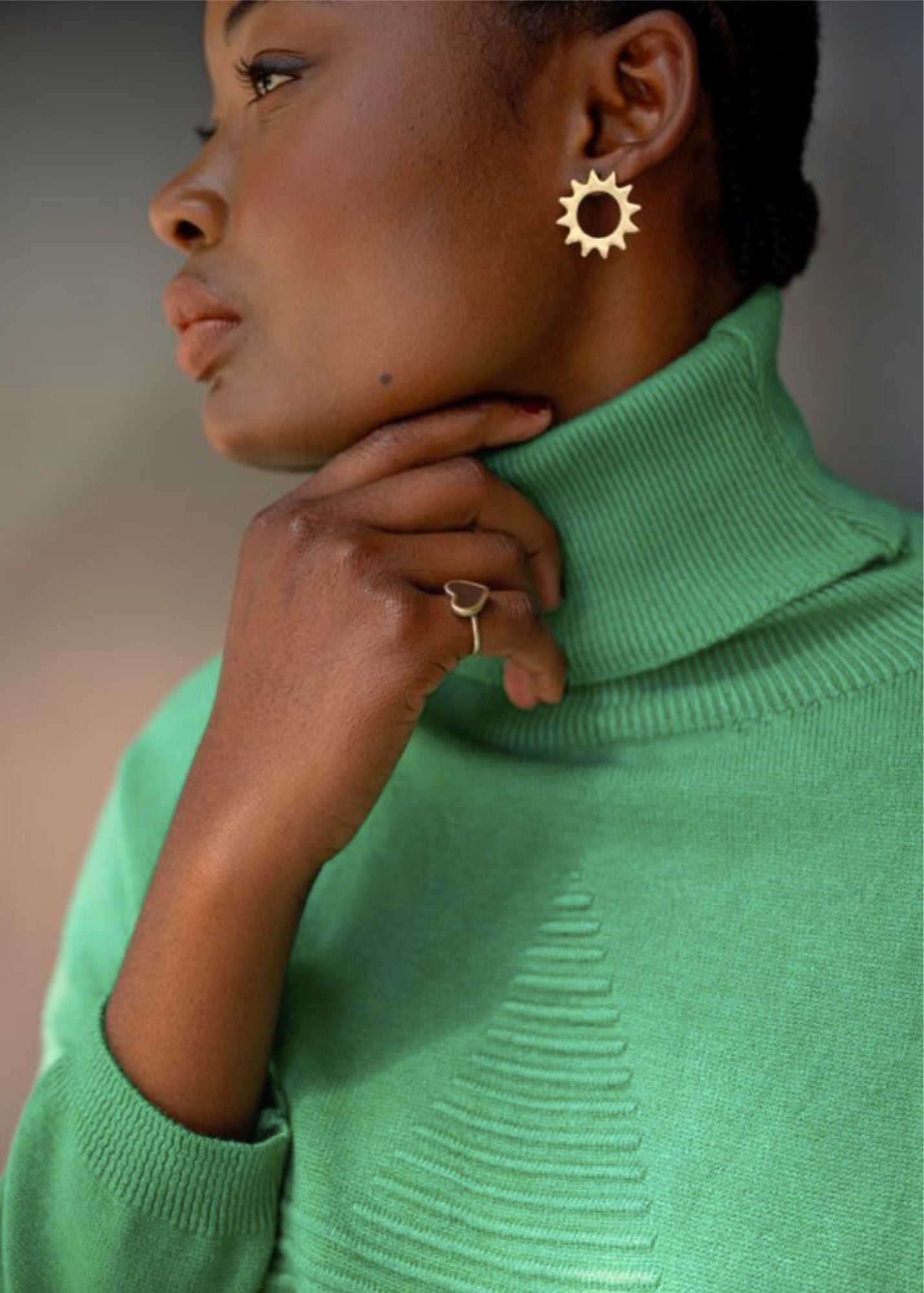 Stella Star Knit Polo Neck in Emerald