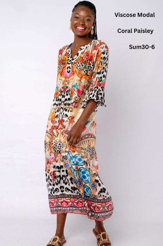 Jubilee Dress in Cream Crown Print