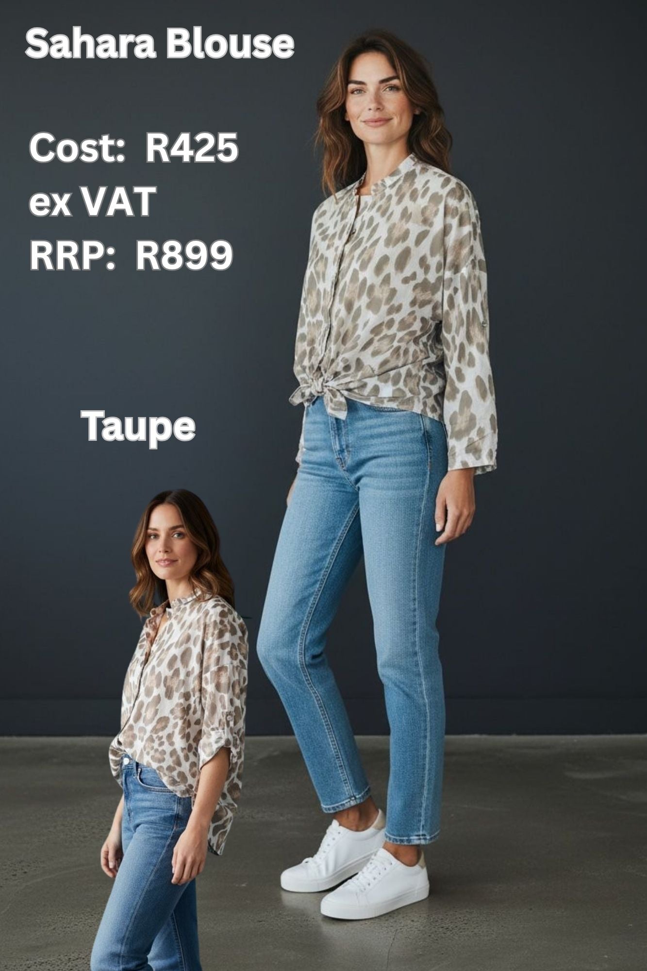 Sahara Button-Down Lightweight Blouse – Taupe