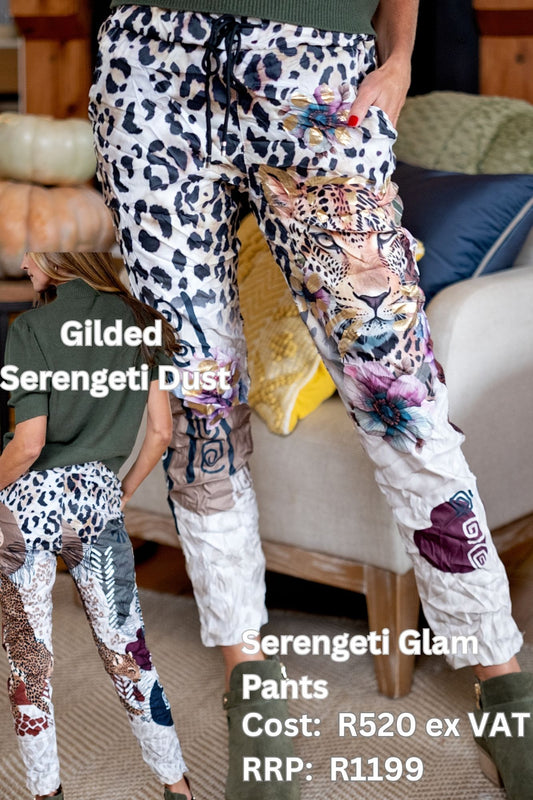 Serengeti Glam Graphic Slouch Pants – Gilded Serengeti Dust