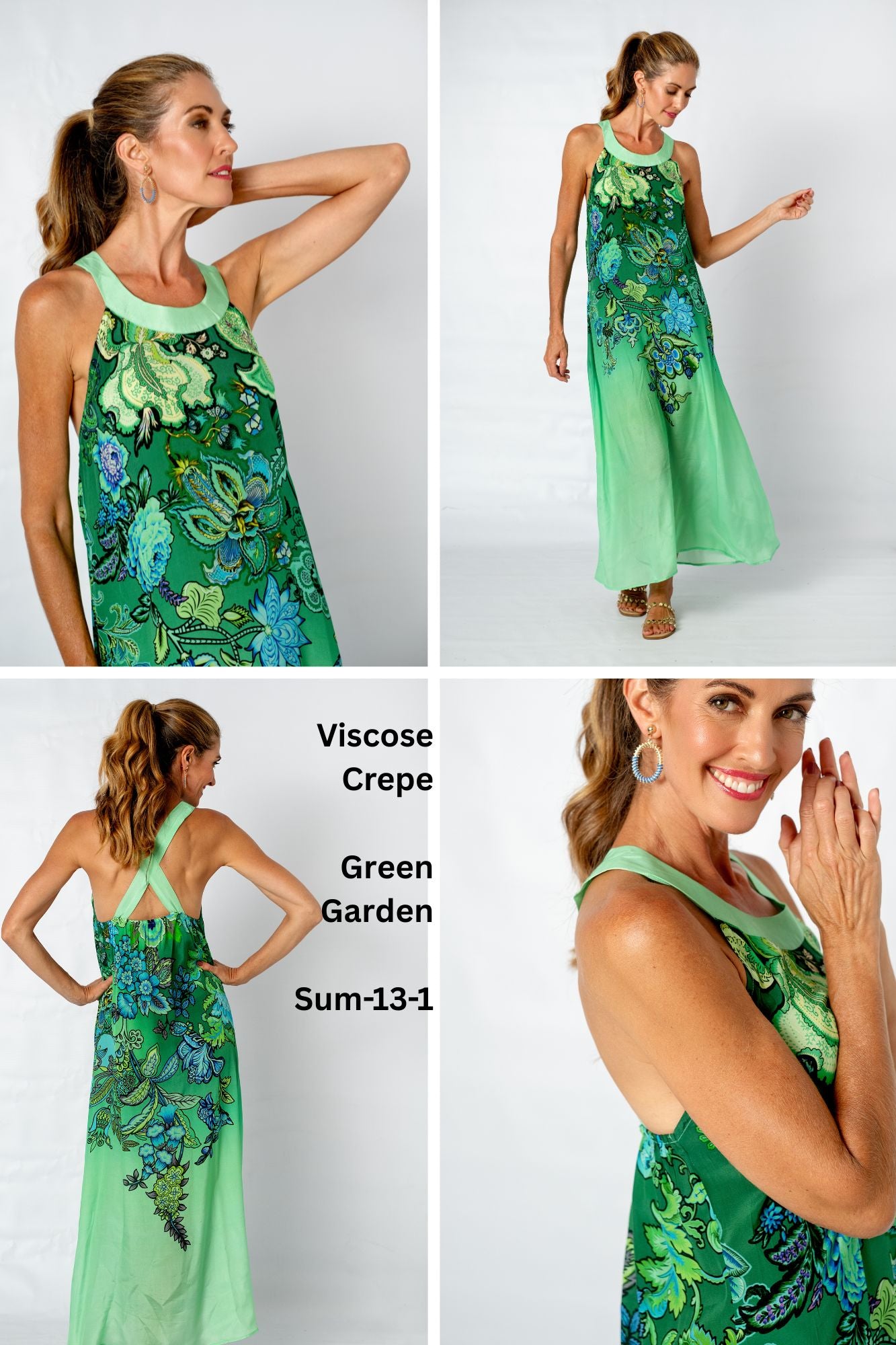 Simona Dress – Green Garden