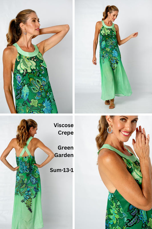 Simona Dress – Green Garden