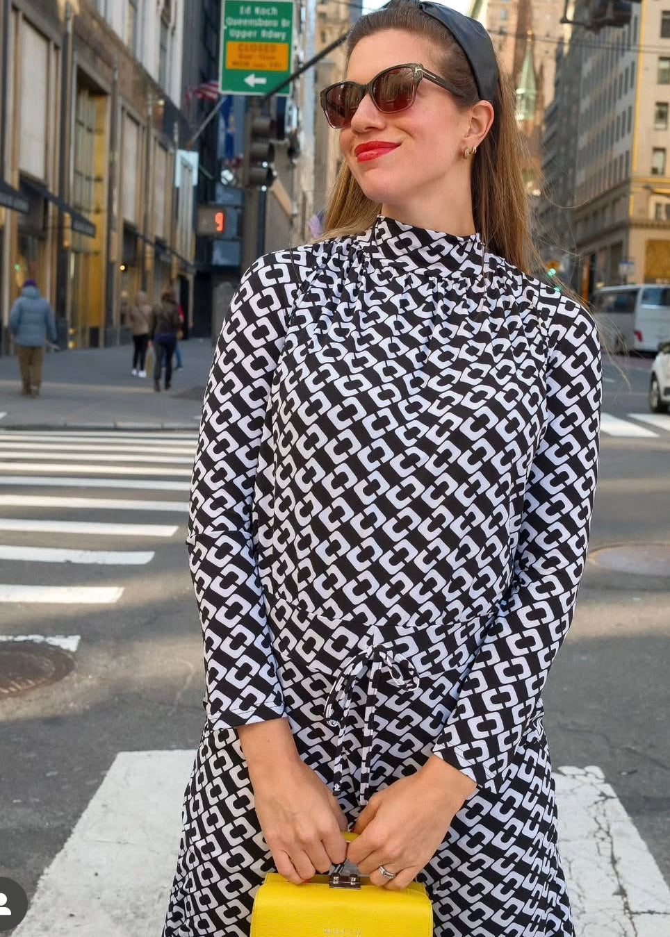 Halterneck Long Sleeve jumpsuit,  Black  and White Print Wide Leg