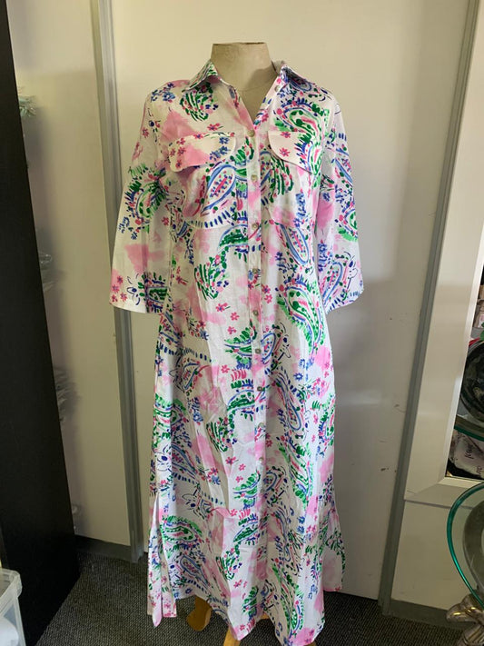 Betty Button dress in Pastel Meadow